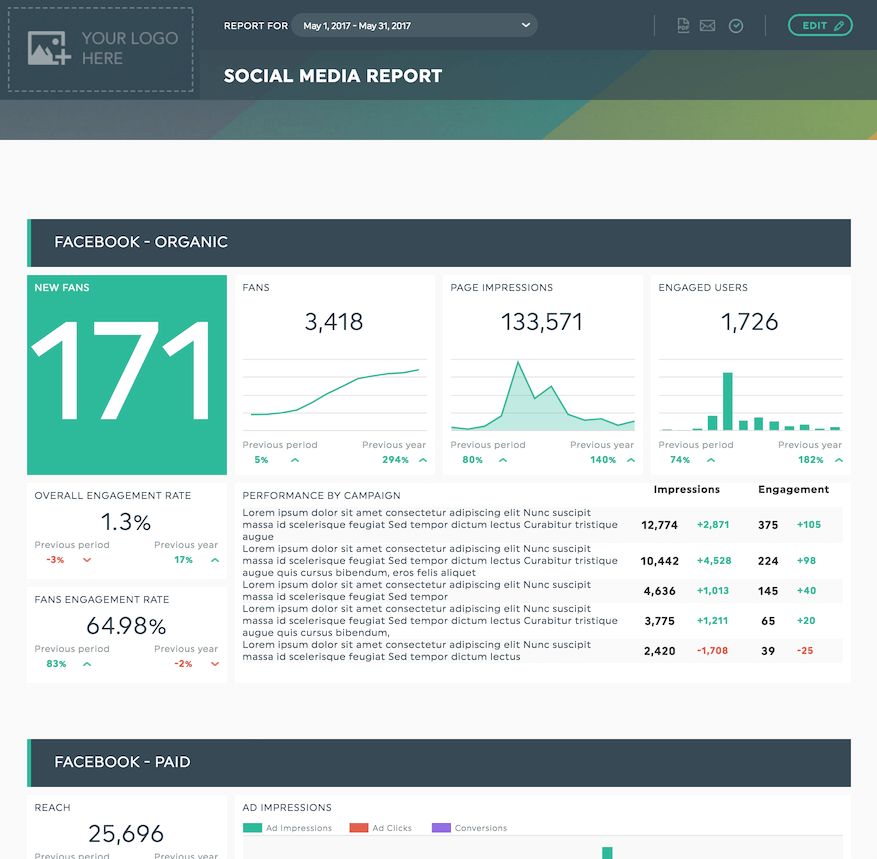 Social Media Client Report Template