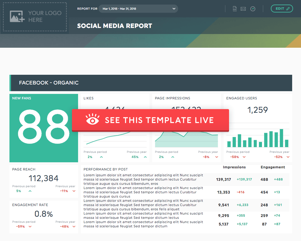 social media report template