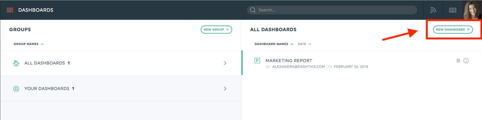 New online dashboard