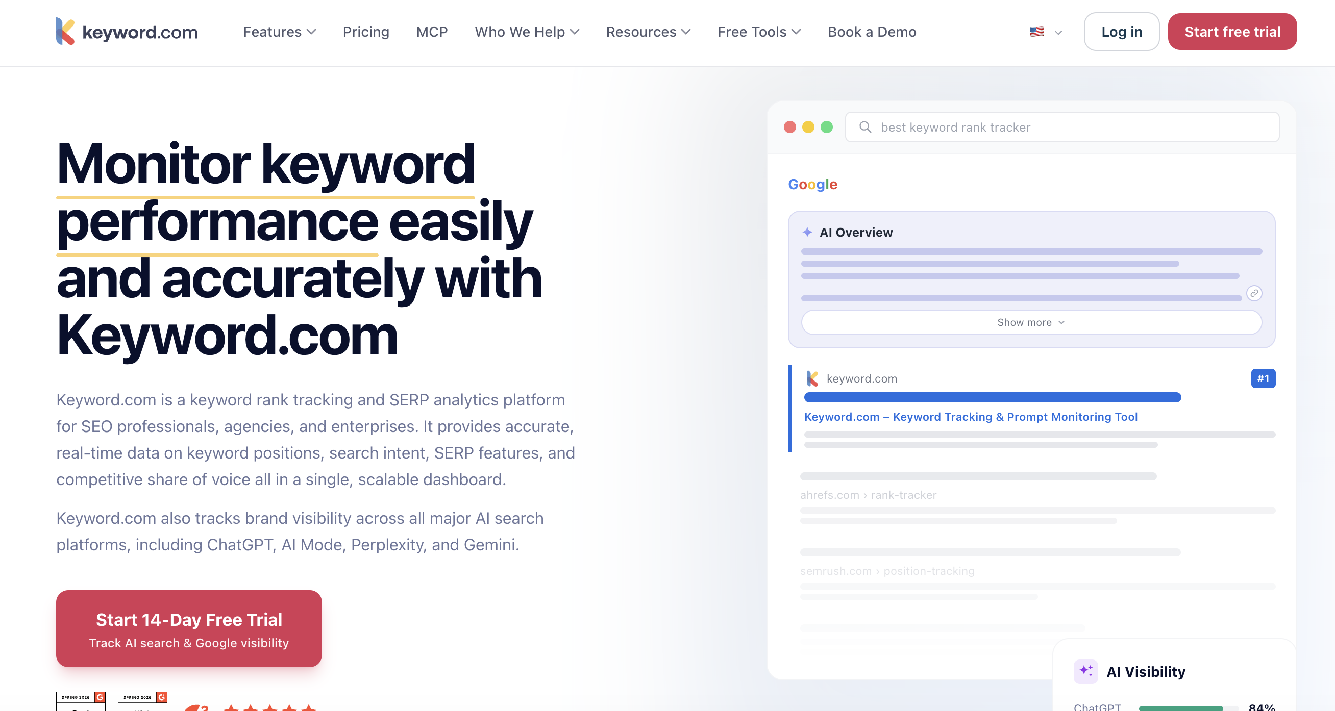keyword.com homepage