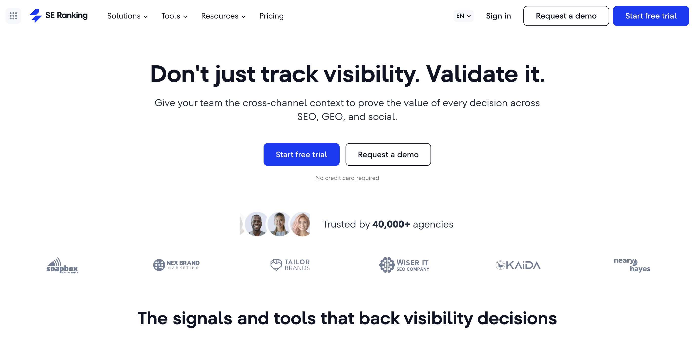 SEranking homepage