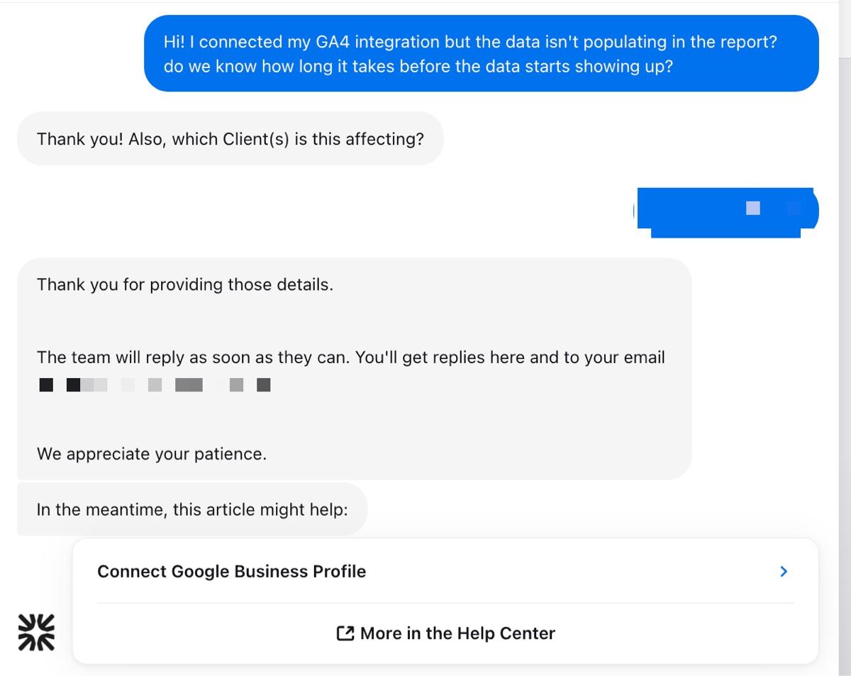 agency analytics customer support