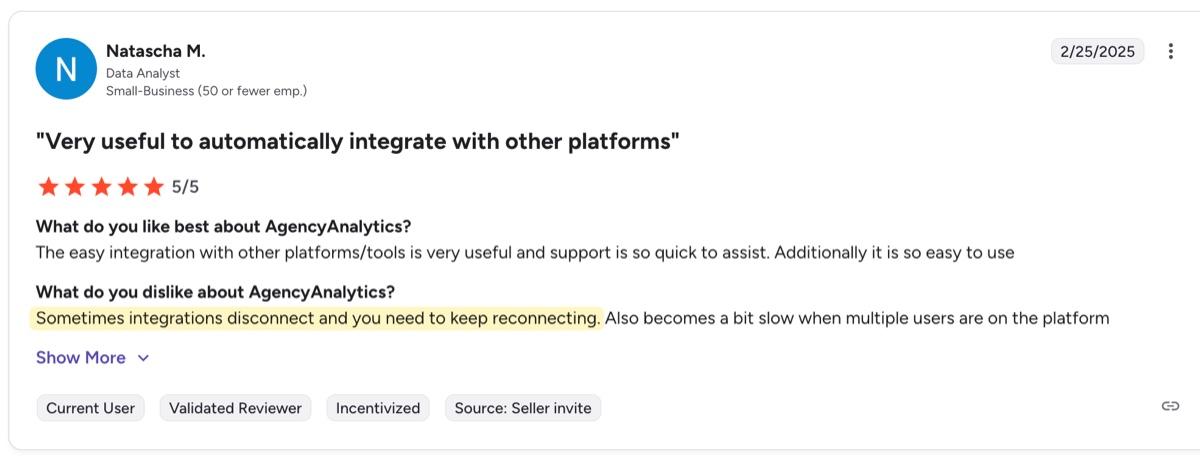 natascha g2 review agency analytics