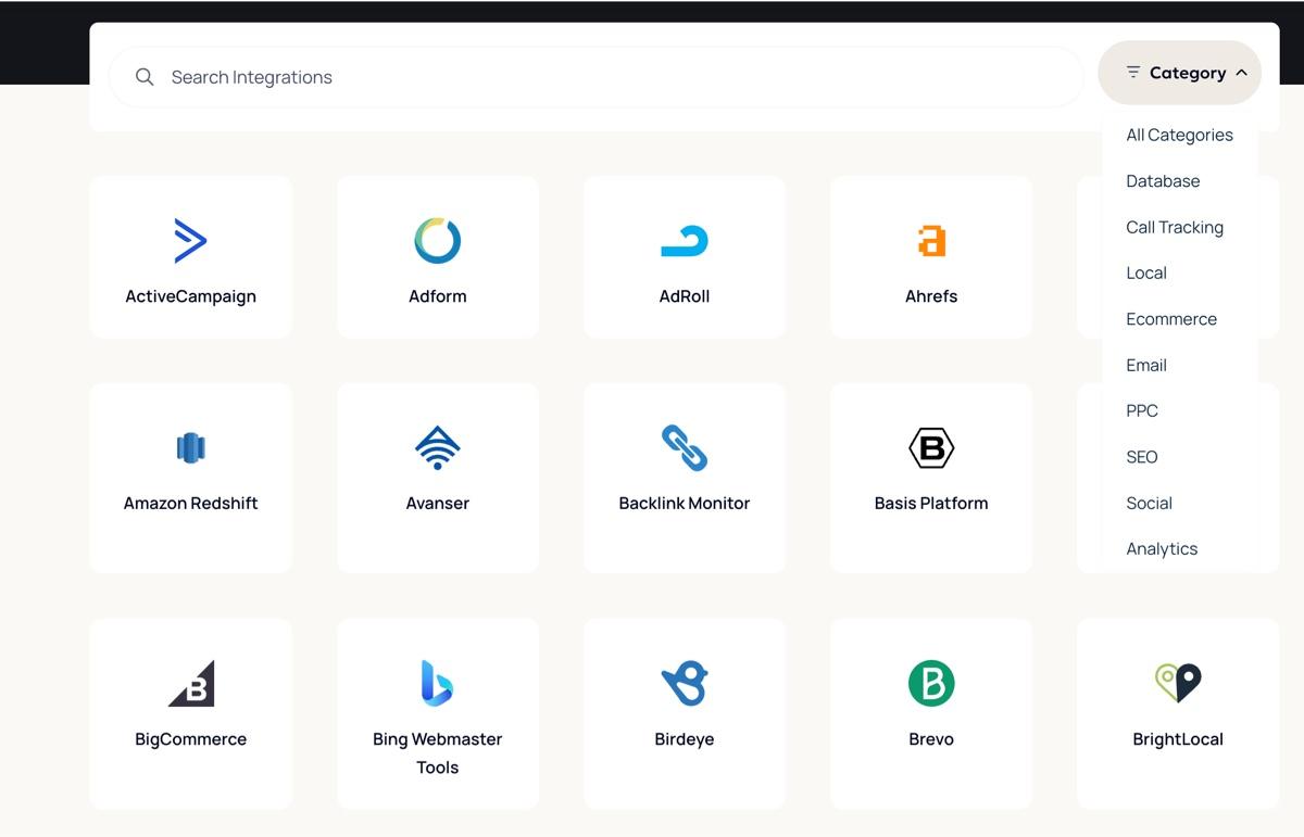 agency analytics integrations